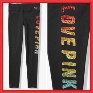 NWT VS PINK RAINBOW BLING LEGGINGS